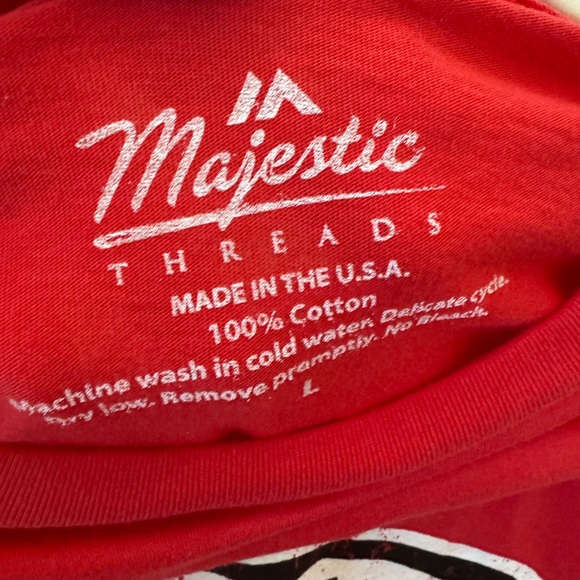 Men's Majestic Threads Travis Kelce Red Kansas City Size L Fit T-Shirt - Picture 7 of 7
